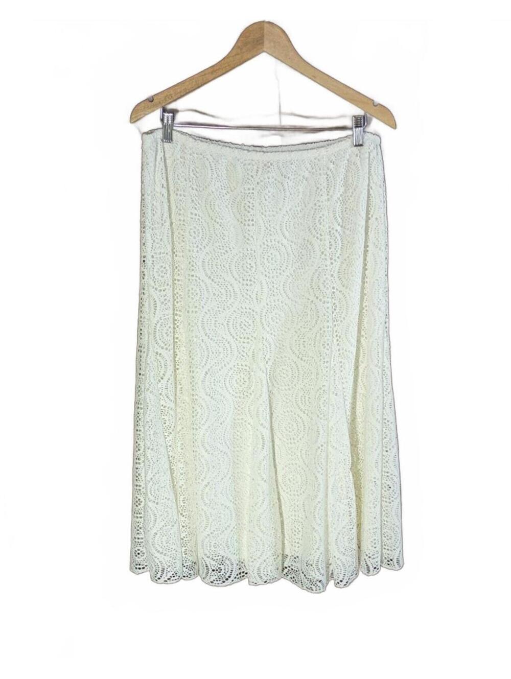 Ruby Rd. Petite White Lace Skirt Size 12P